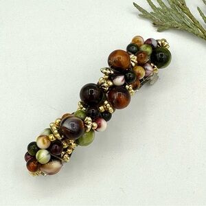 Vintage Hand Beaded Hair Barrette 3.5”